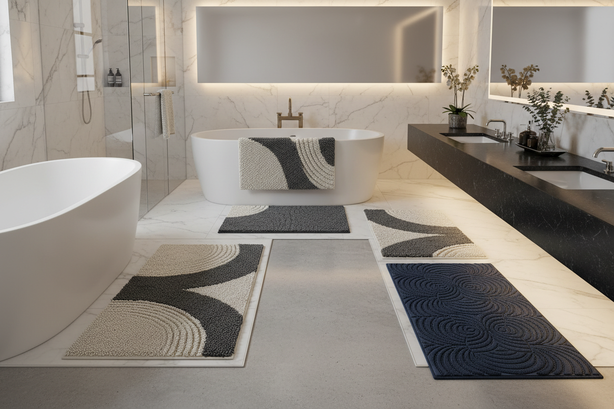 Designer Bath Mats: Instant Absorption and Quick-Dry Elegance