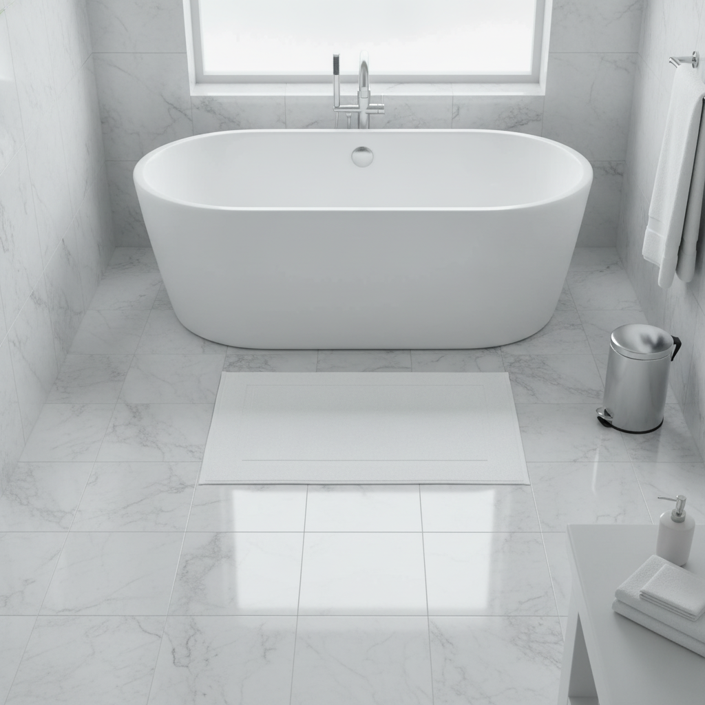 Cotton White Bath Mat