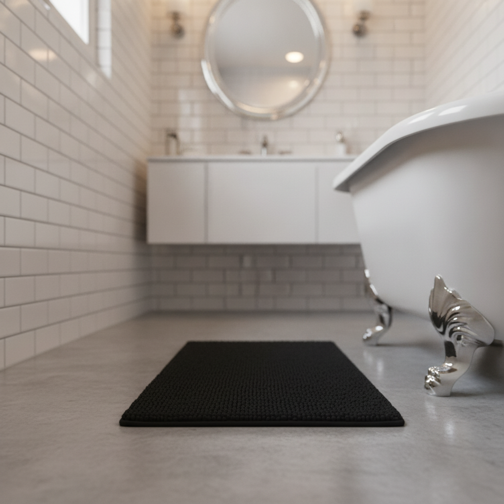 Black 40x55cm Bath Mat