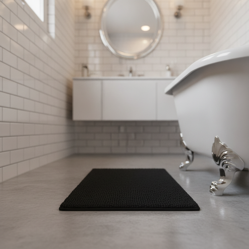 Black 40x55cm Bath Mat