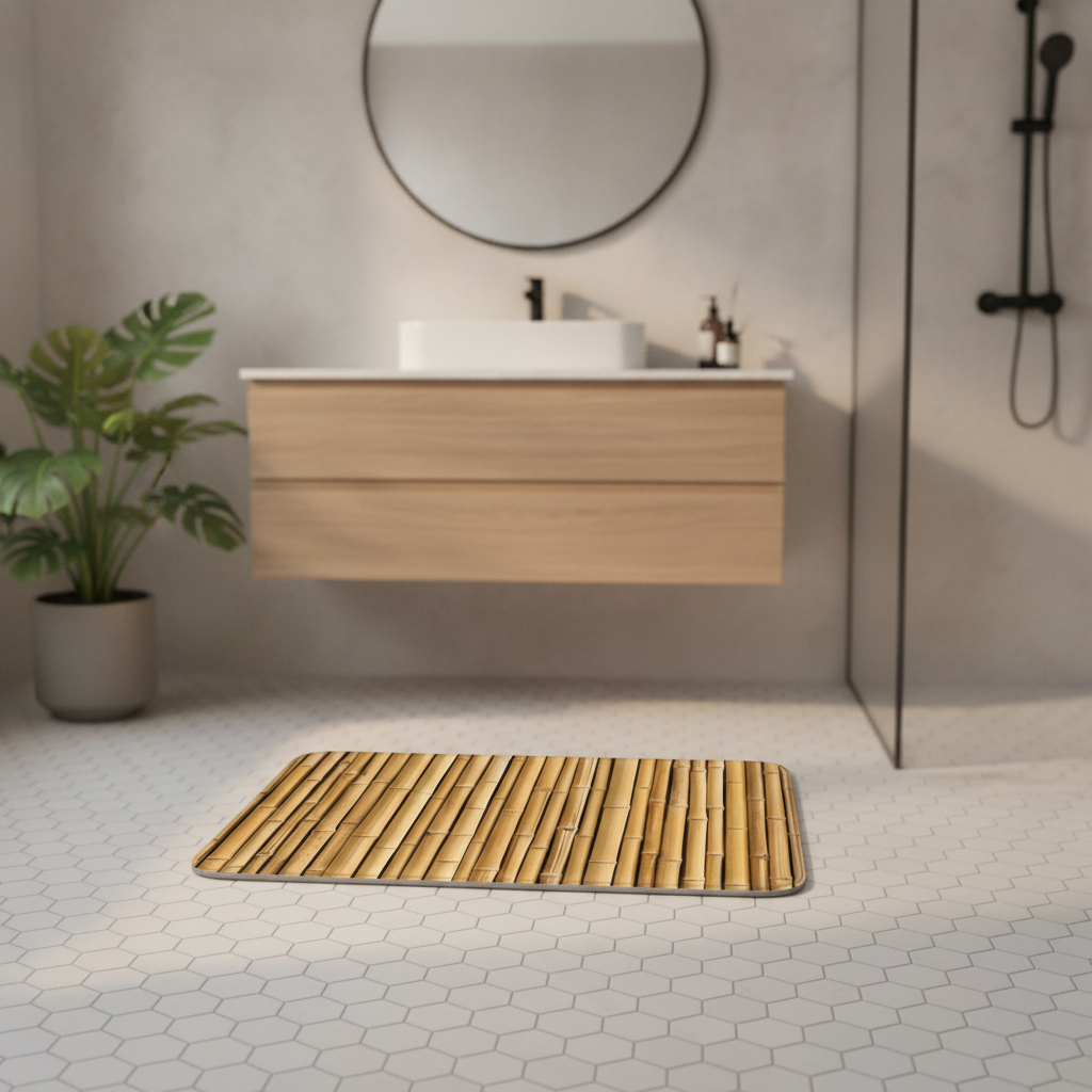 Bamboo Imitation Bath Mat