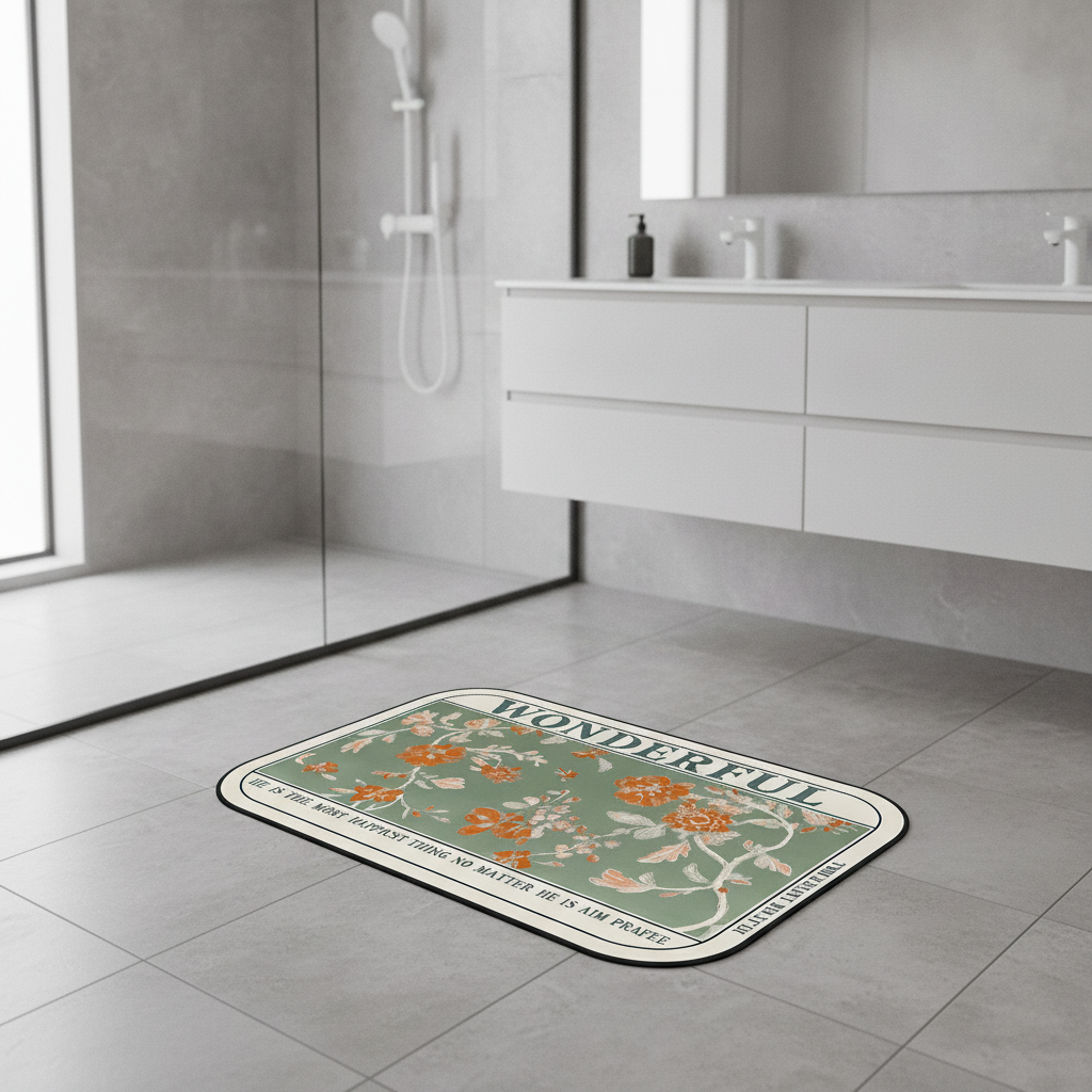 Half Moon Orchid Bath Mat