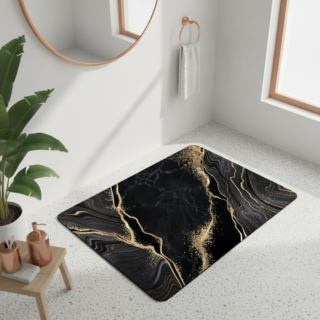 Black Gold Bath Matte
