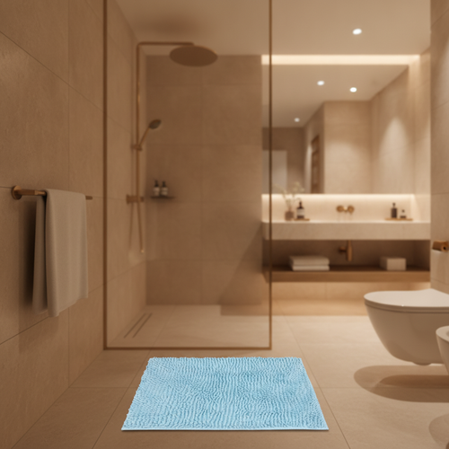 Caterpillar Blue Bath Mat
