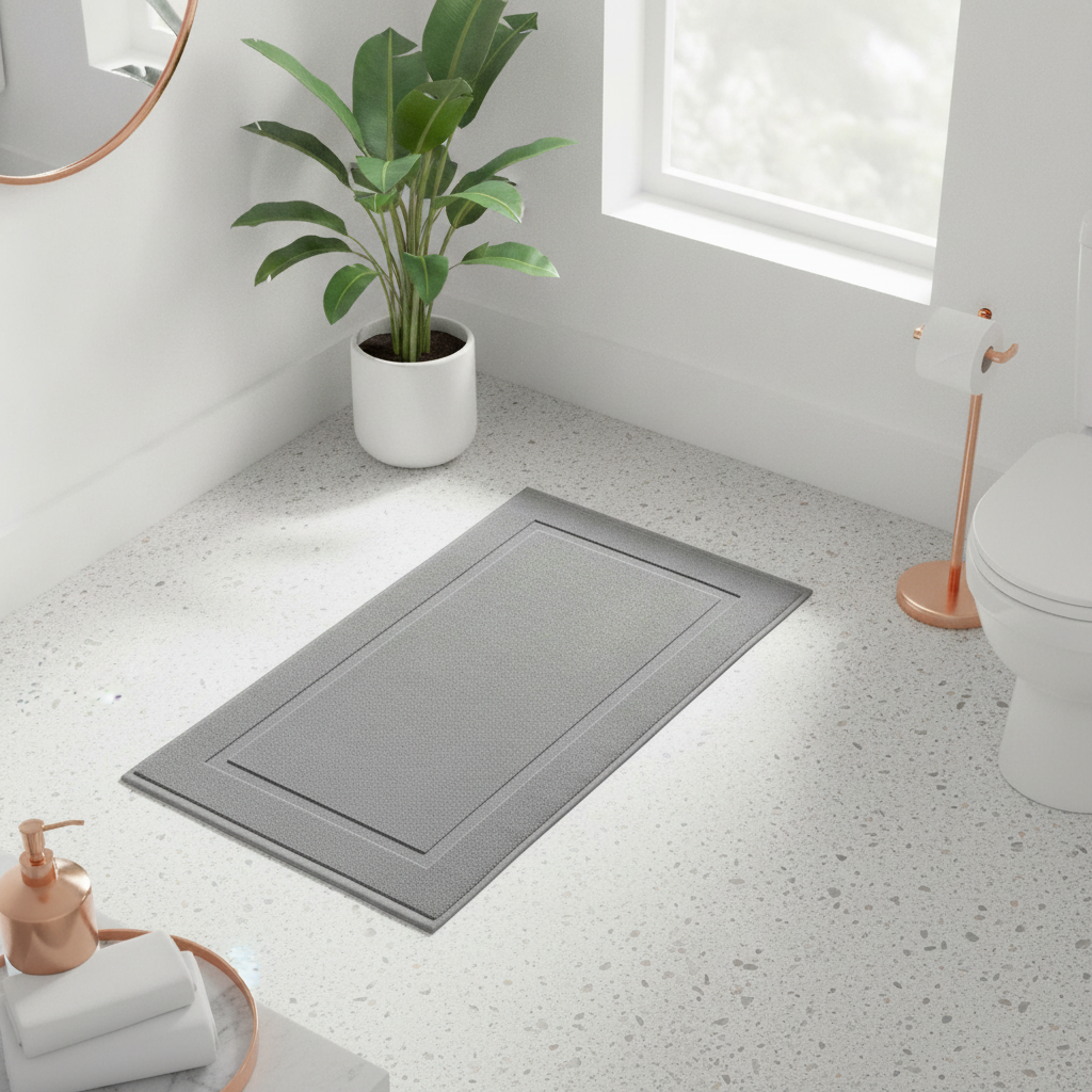 Cotton Gray Bath Mat