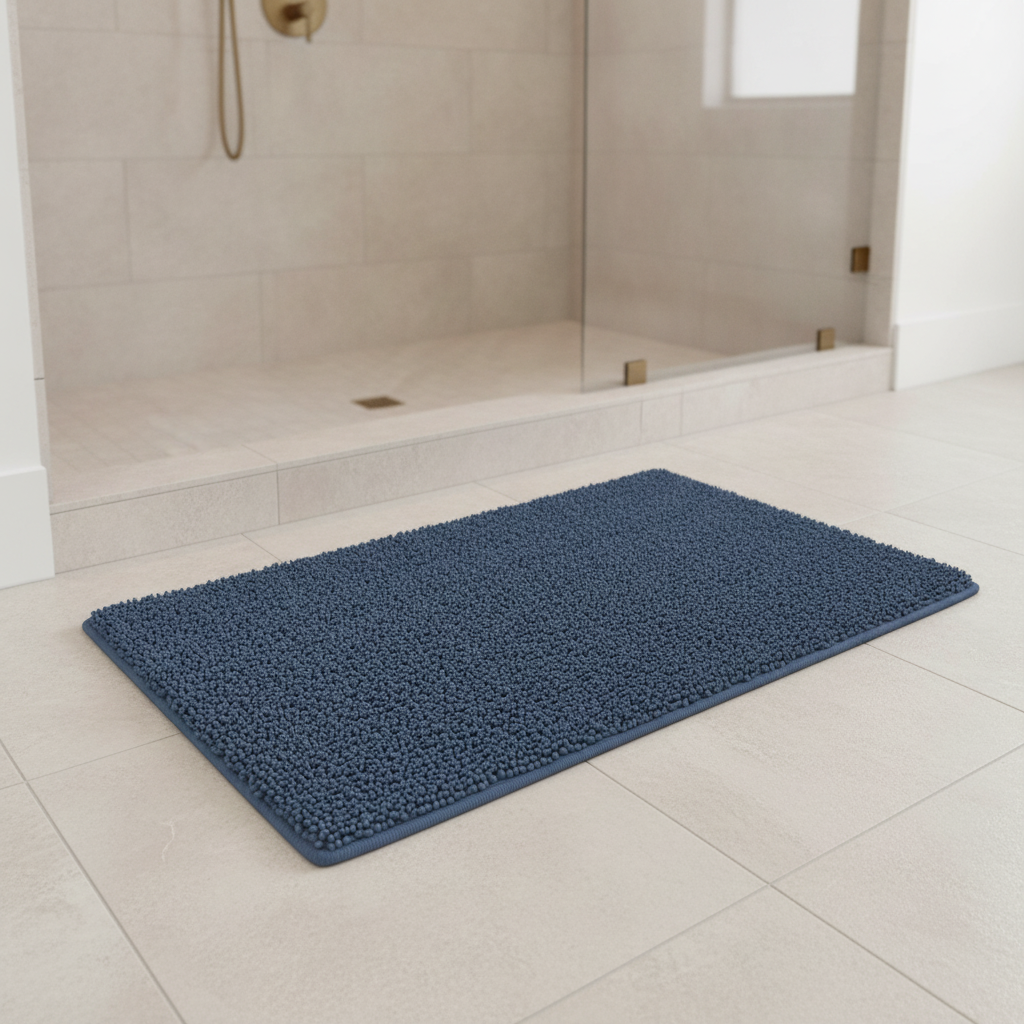 Large Blue Navy Bath Mat