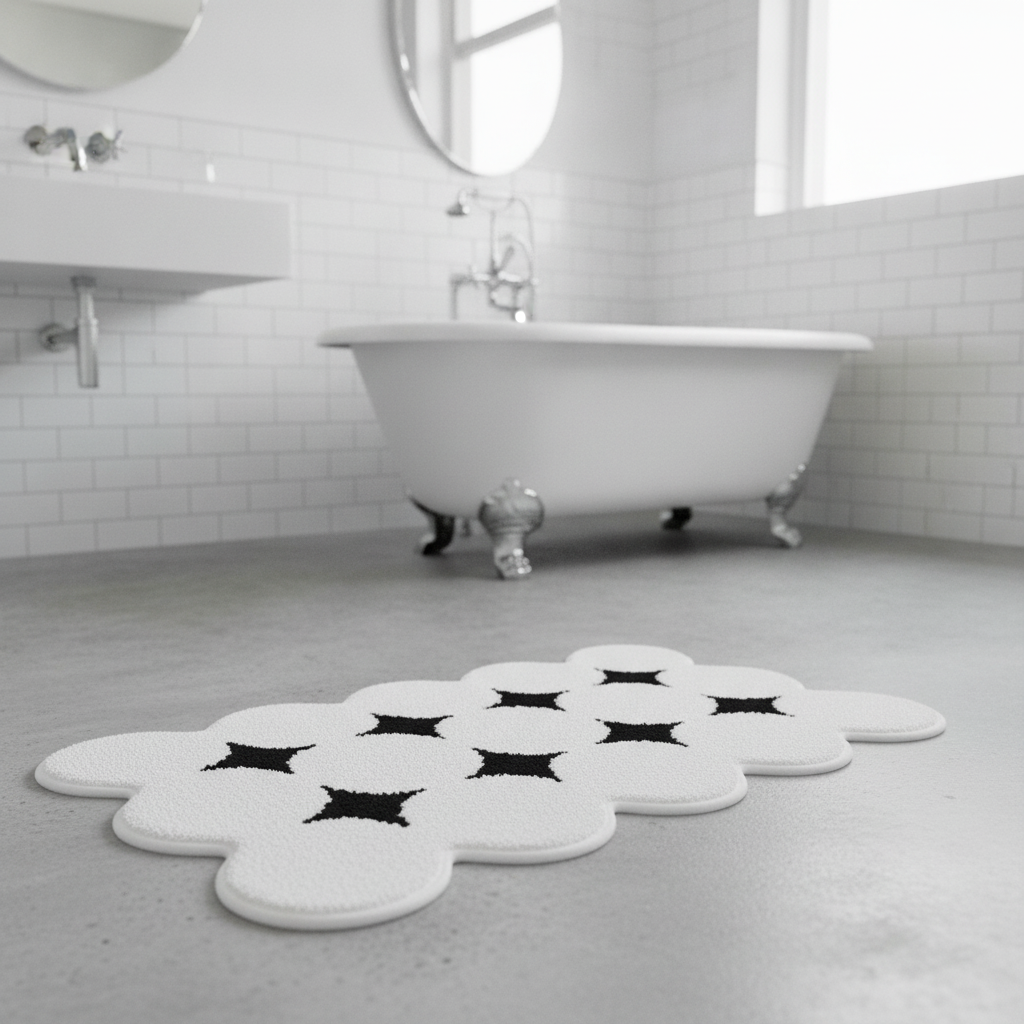Original Black White Bathroom Rug