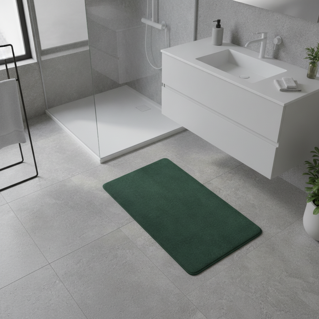 Green Wood Bath Mat