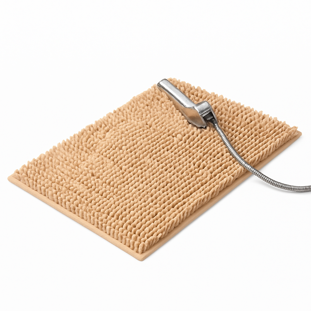 Caterpillar Beige Bathroom Rug