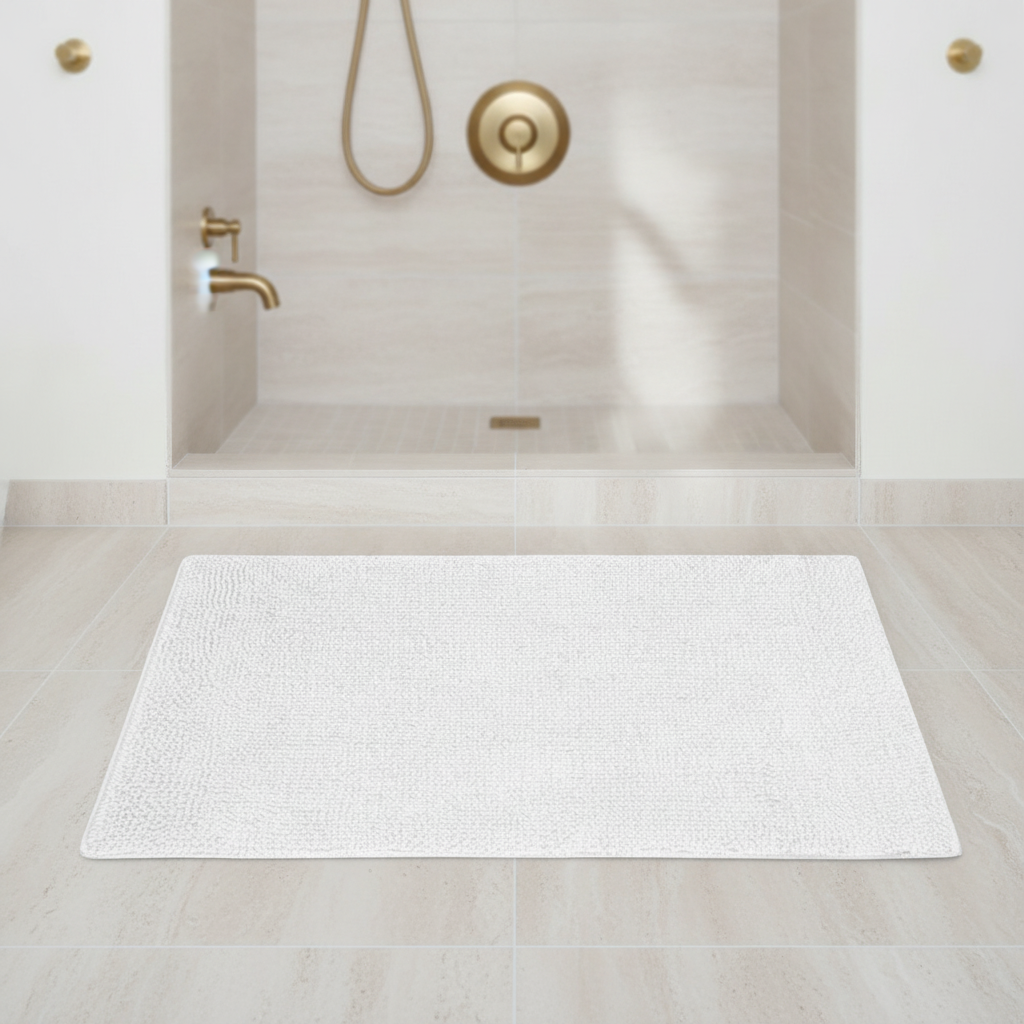 Caterpillar White Bath Mat