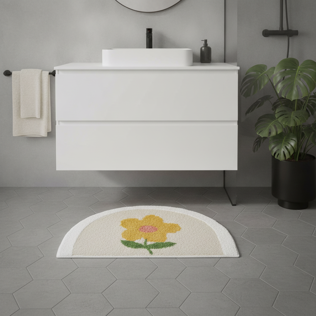 Small Flower Bath Mat