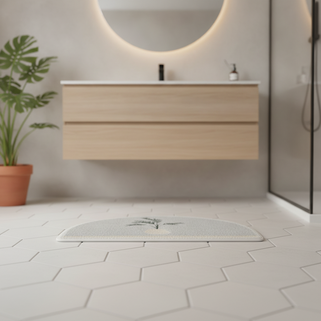 Half Moon Gray Bath Mat