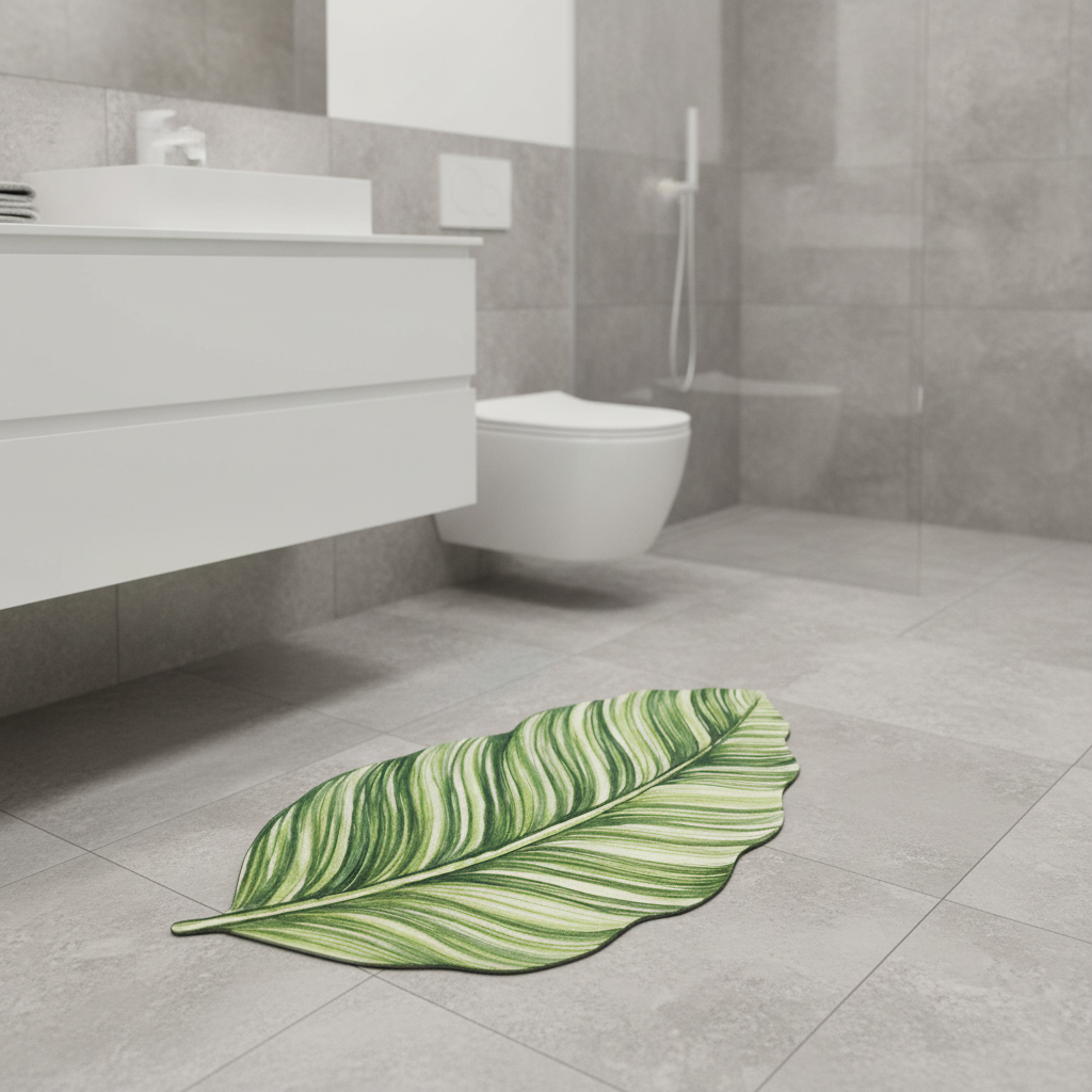 Shape Leaf Bathroom Rug