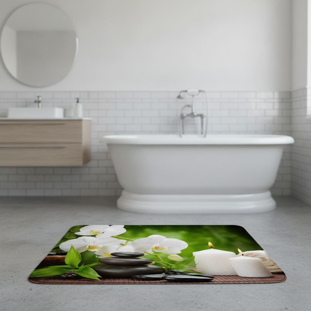 Zen Bathroom Rug - bathroom setting