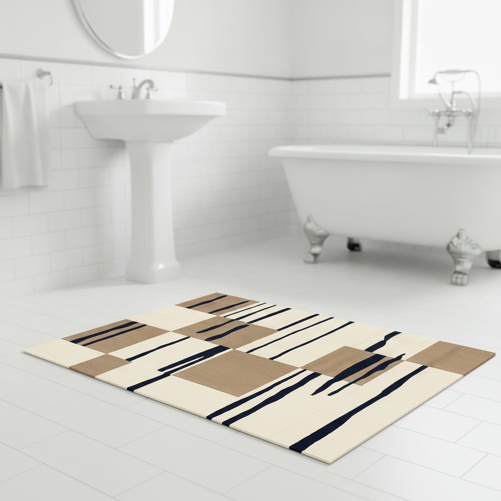 Diatomite Modern Art Bath Mat - bathroom setting