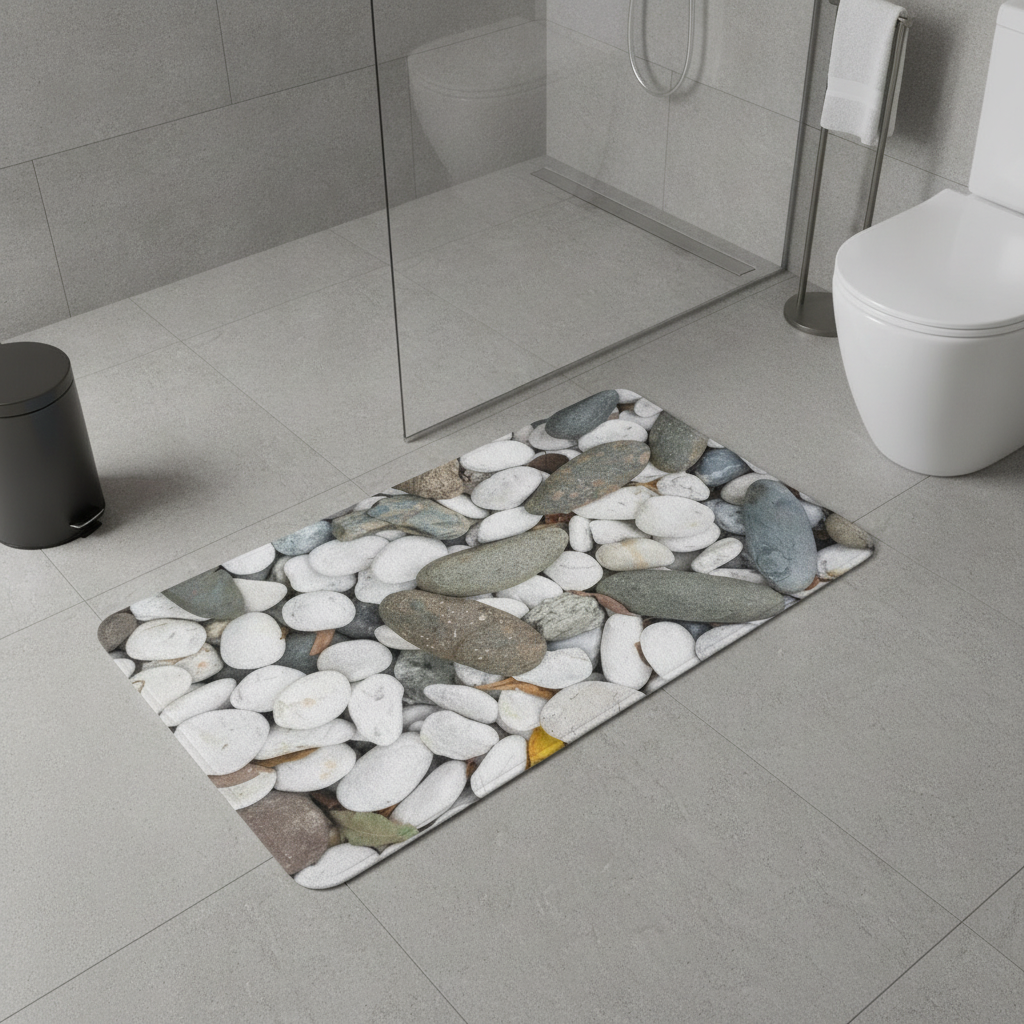 En Pebble Gray Bathroom Rug