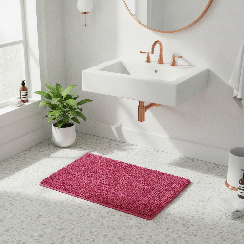 Caterpillar Pink Fushia Bath Mat