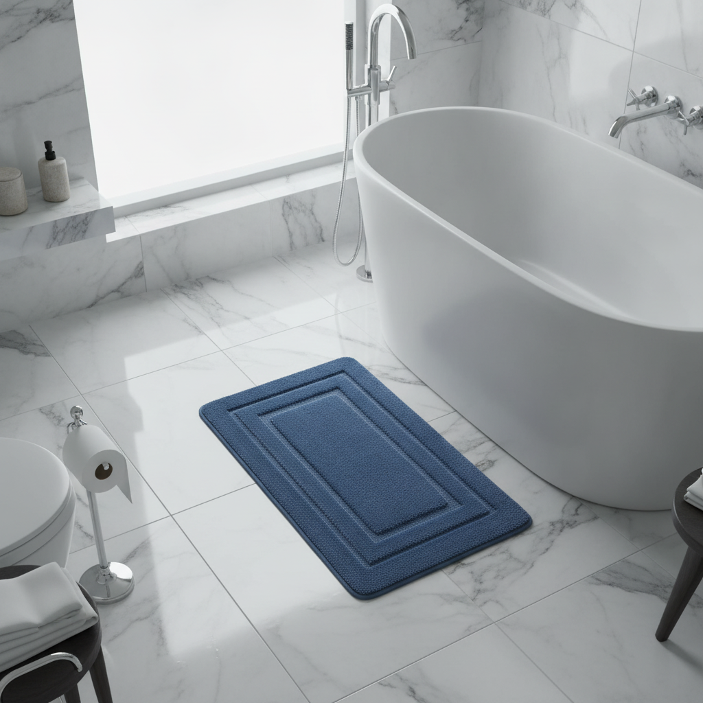 Blue Petrol Bath Mat - care instructions
