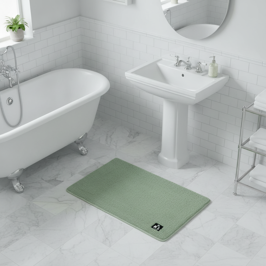 Green Bathroom Rug - color variations