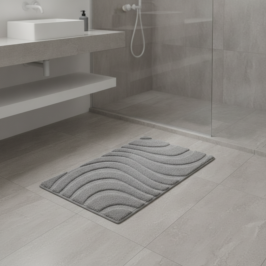 Thick Gray Bath Mat - care instructions