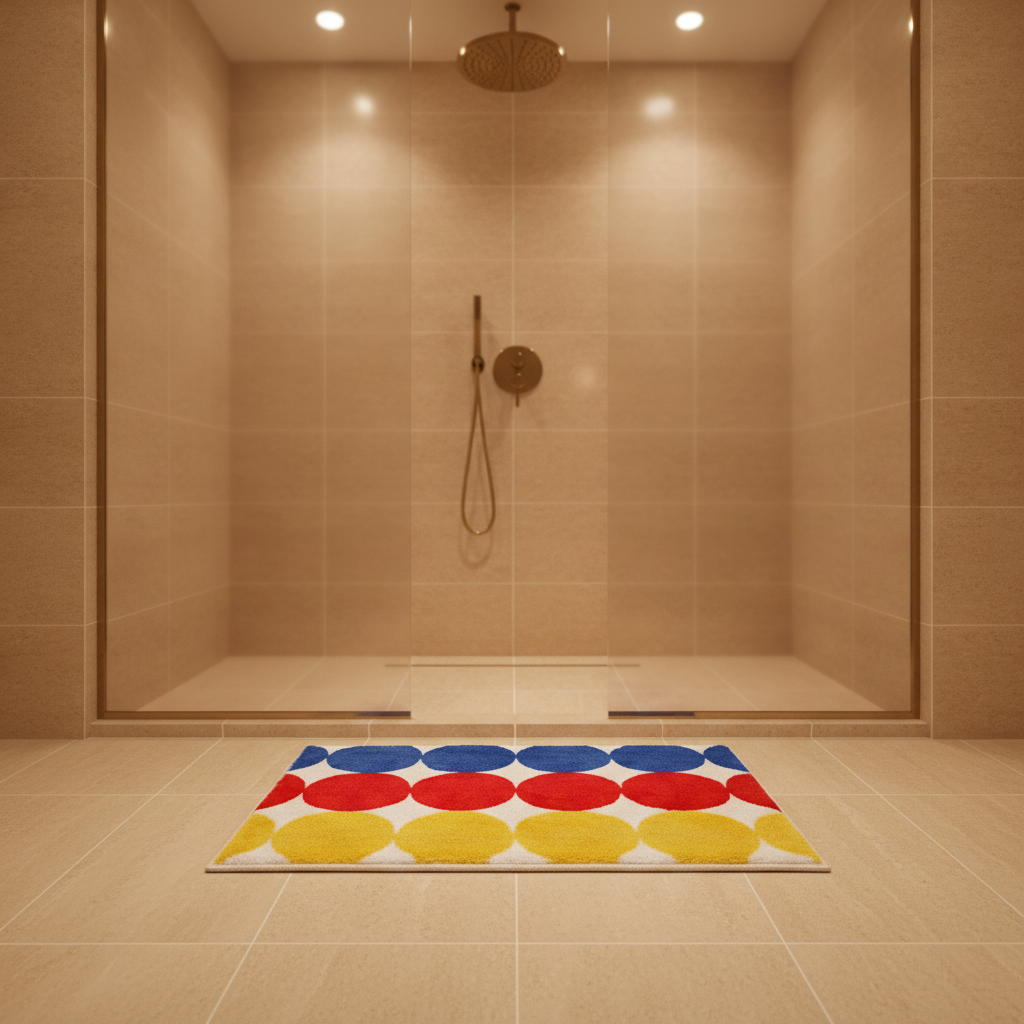 Rectangular With Round Color Bath Mat