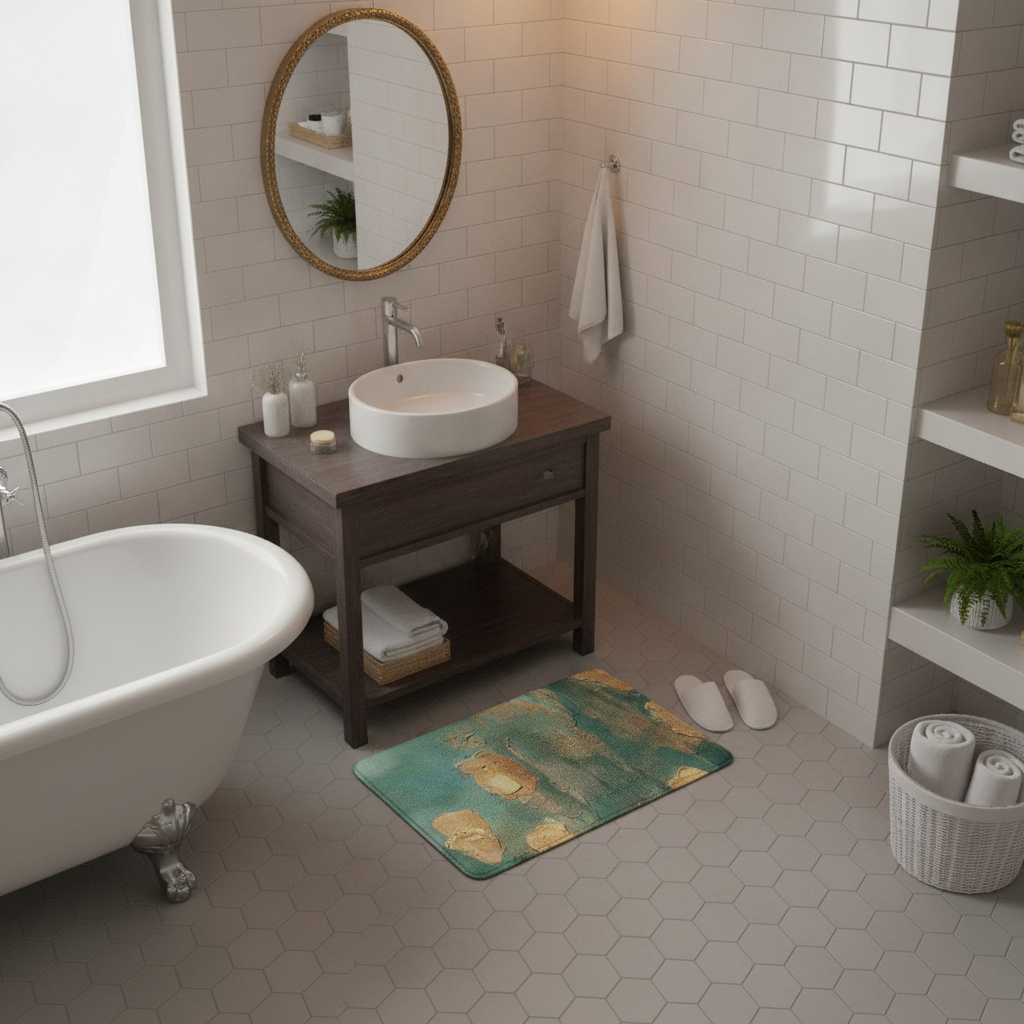 Green Water Bath Mat