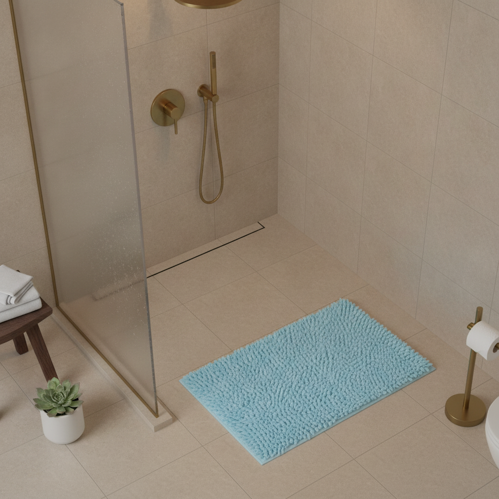 Caterpillar Blue Bath Mat - color variations