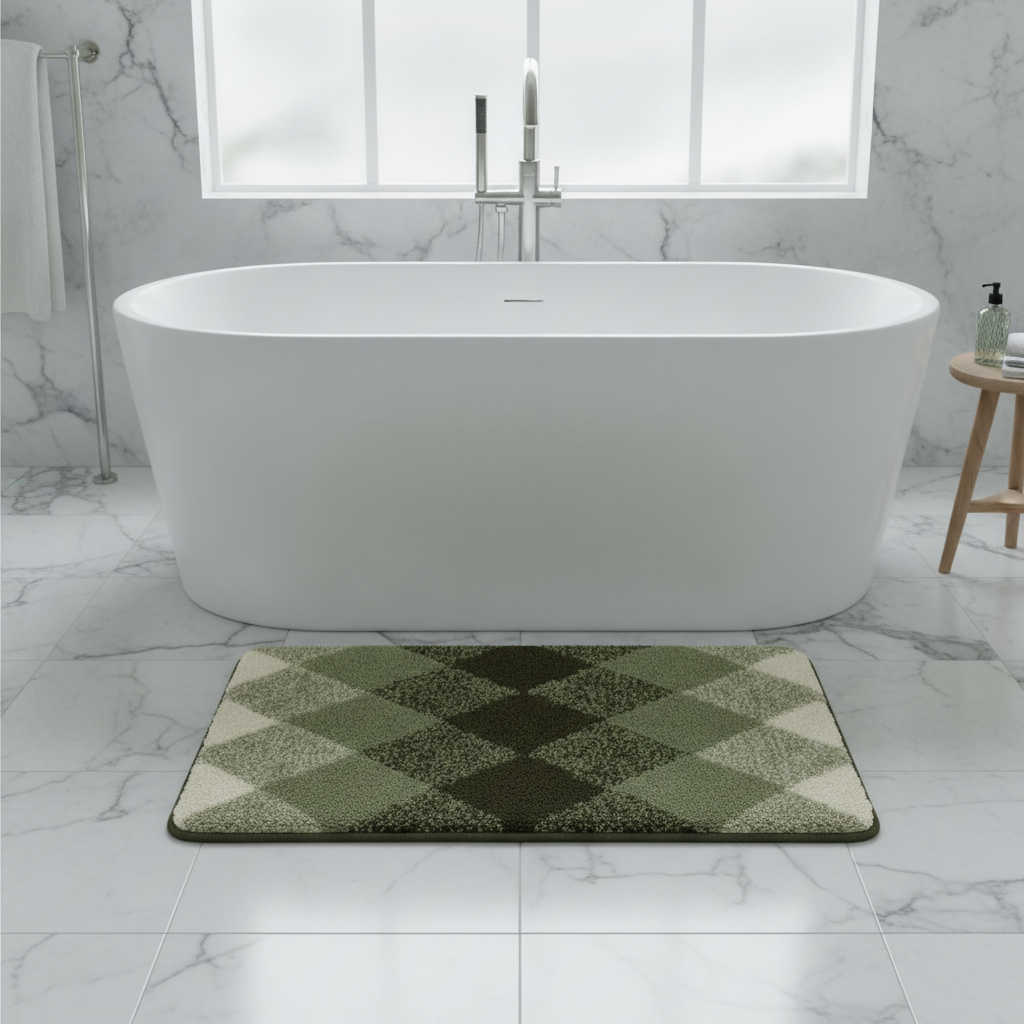 Pattern Checkered Bath Mat - product detail