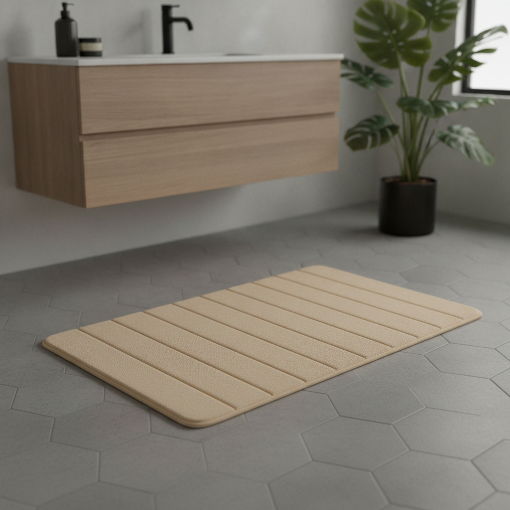 Thick Beige Bath Mat