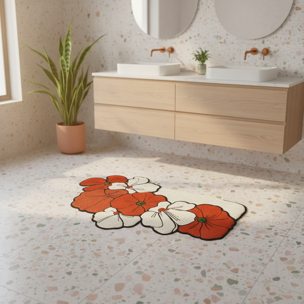 Shape Flower Bath Mat - close-up texture
