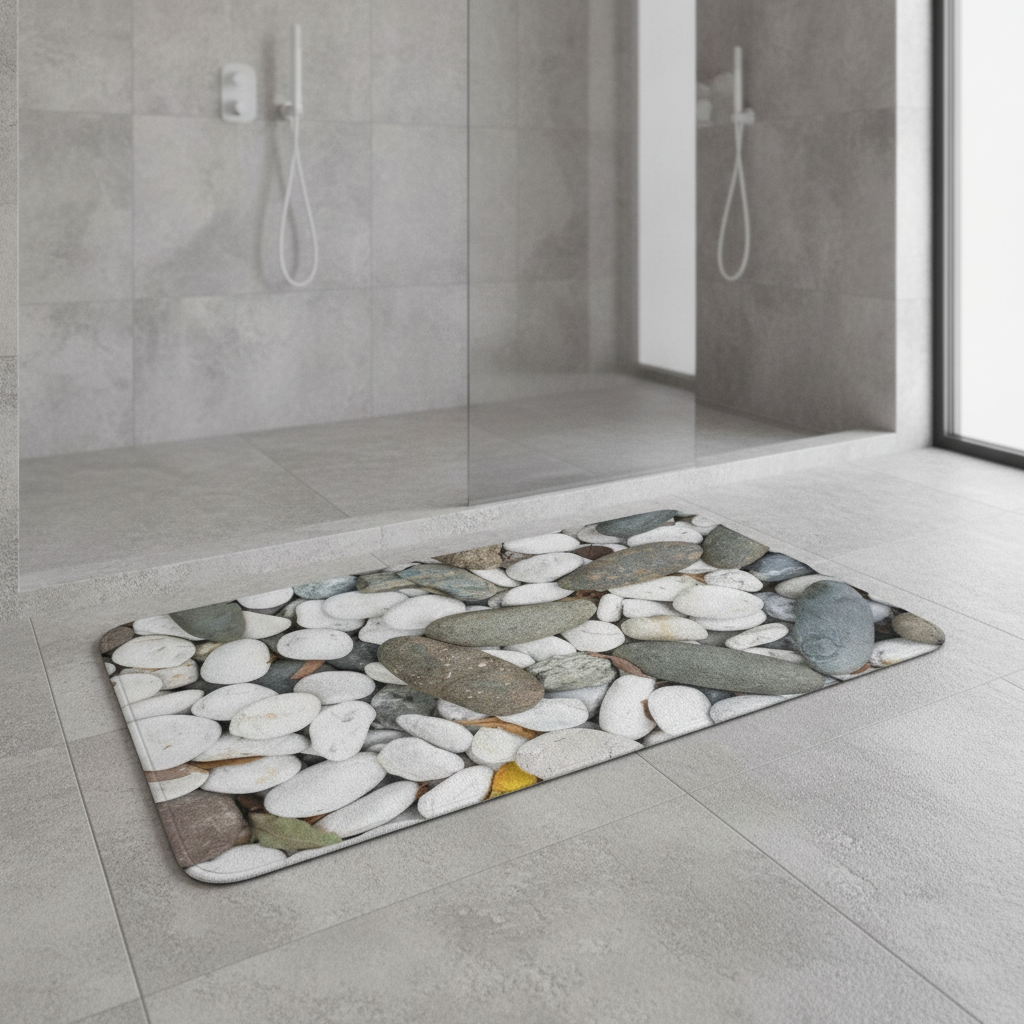 En Pebble Gray Bathroom Rug