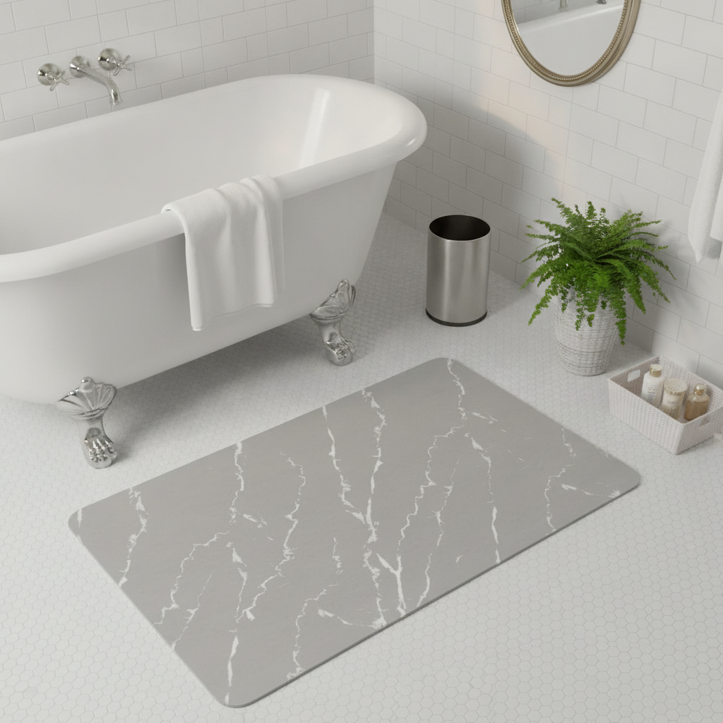 Effect Marble Bathroom Rug