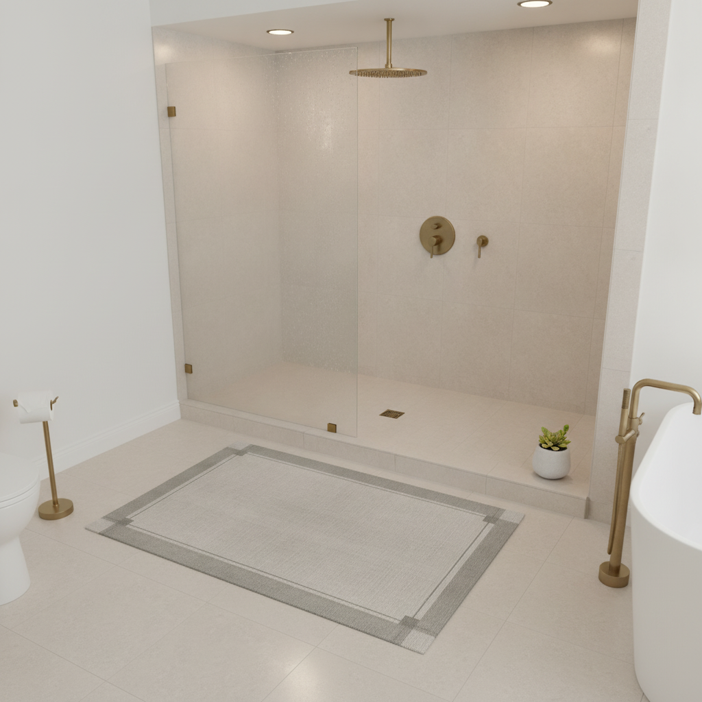 Gray Argent Bathroom Rug
