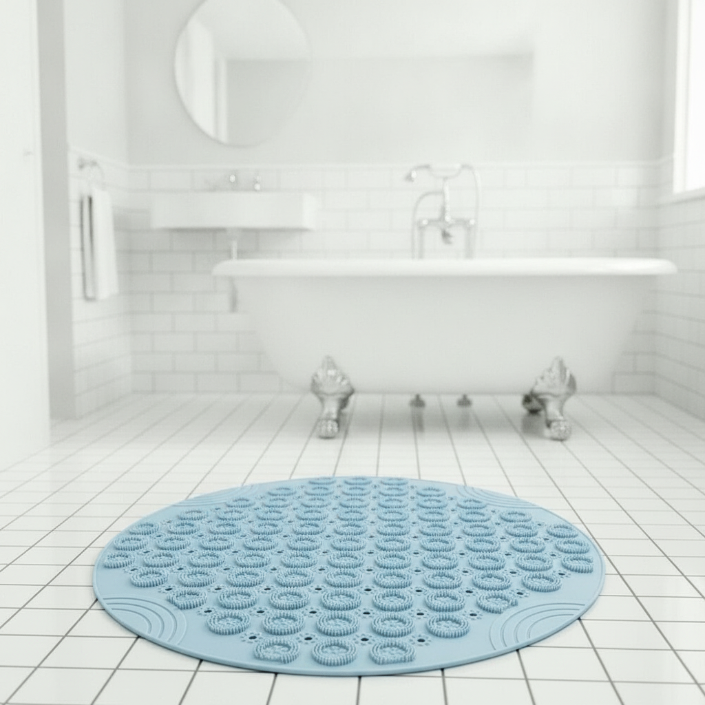 Round Shower Mat - bathroom setting