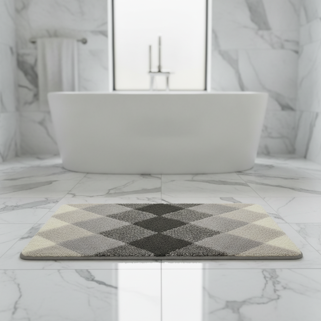 Pattern Checkered Bath Mat