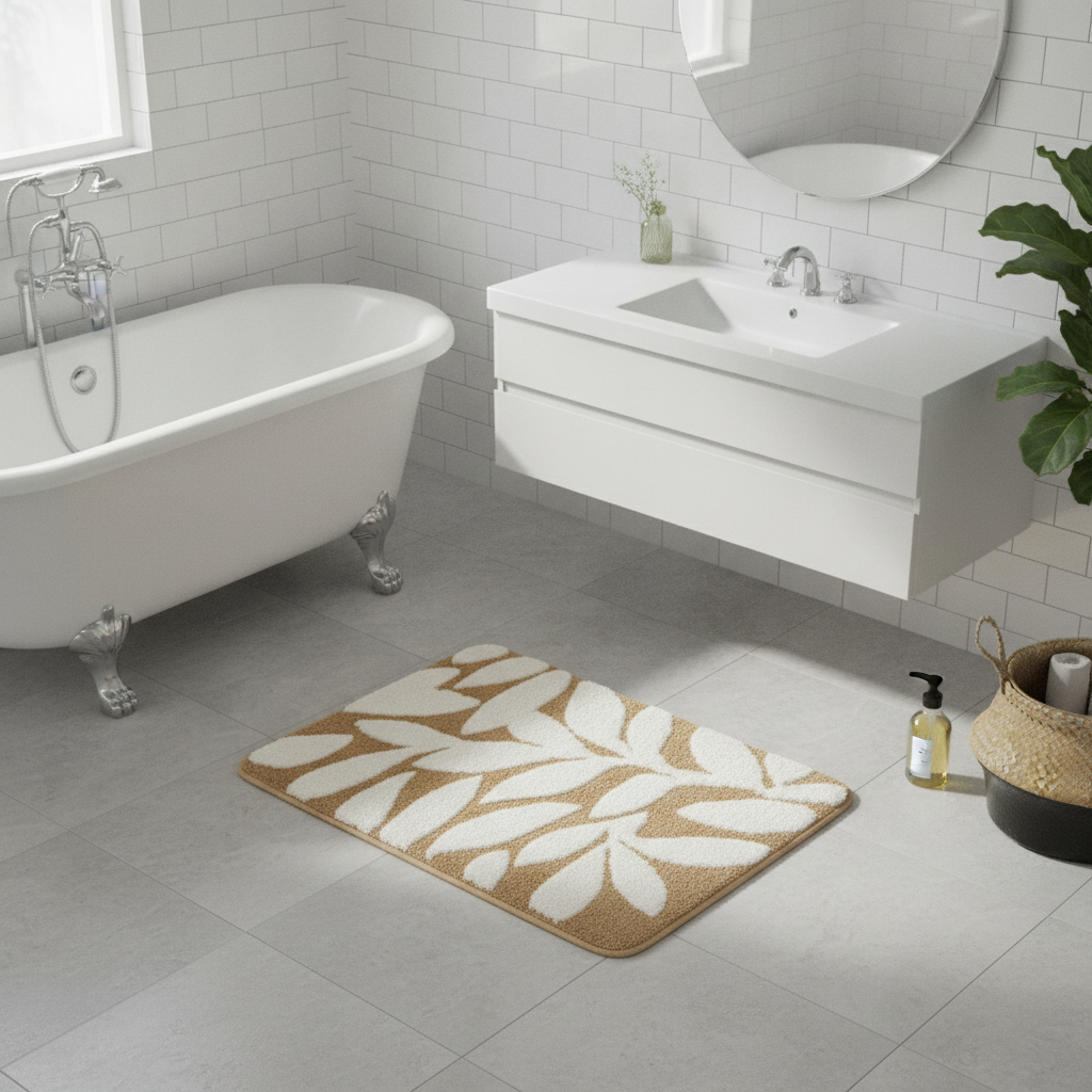 Pattern Leaf Bath Mat - view 11