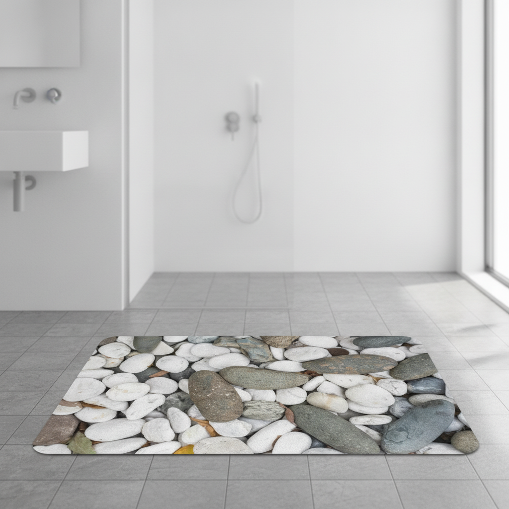 White Bathroom Runner