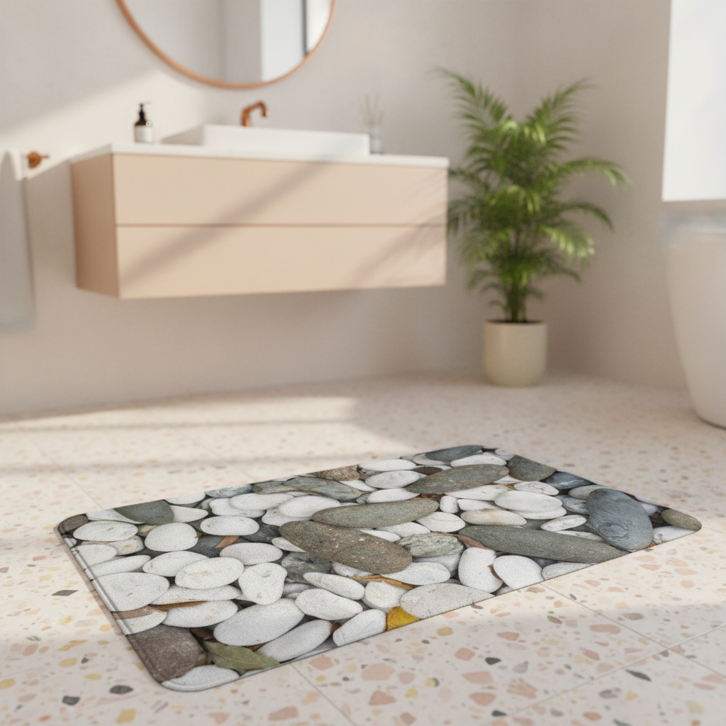 En Pebble Gray Bathroom Rug