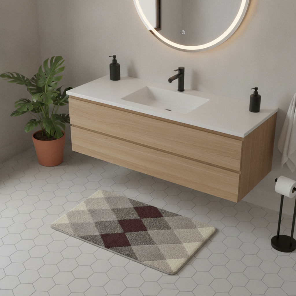Checkered Bath Mat