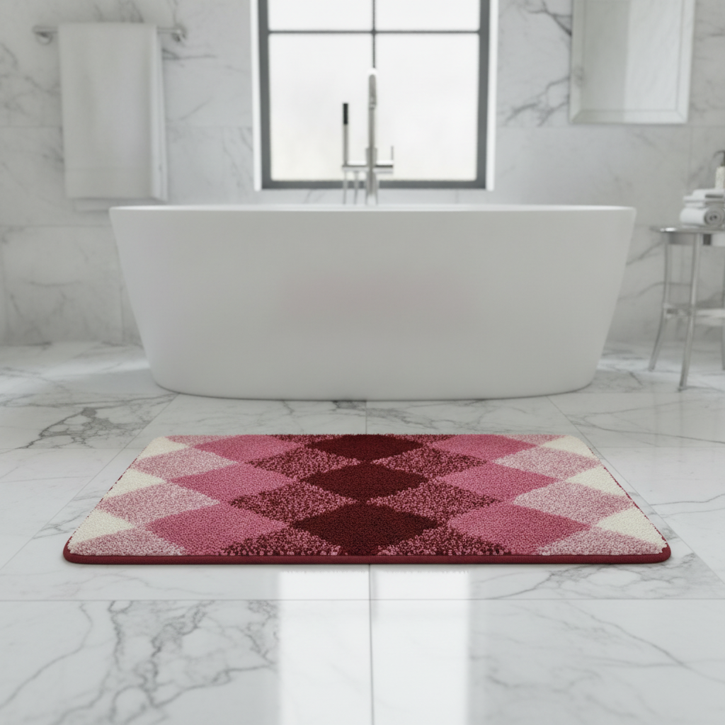 Pattern Checkered Bath Mat