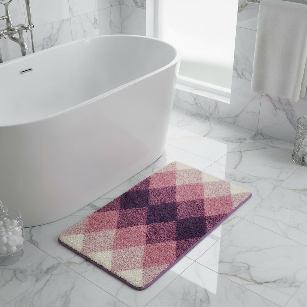 Pattern Checkered Bath Mat - view 15