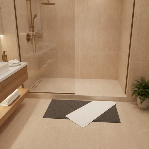 Absorbent Cotton Bathroom Rug - close-up texture