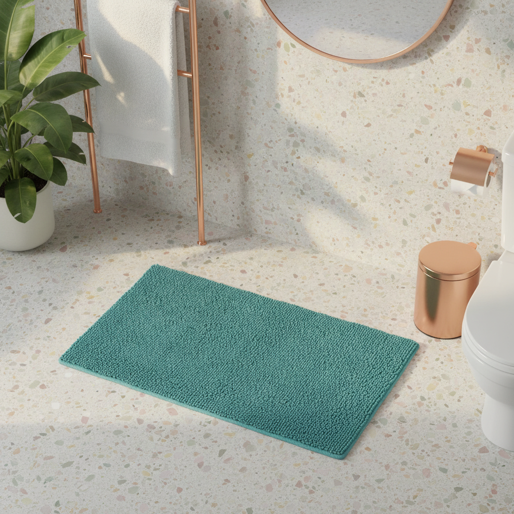 Caterpillar Turquoise Bath Mat - color variations