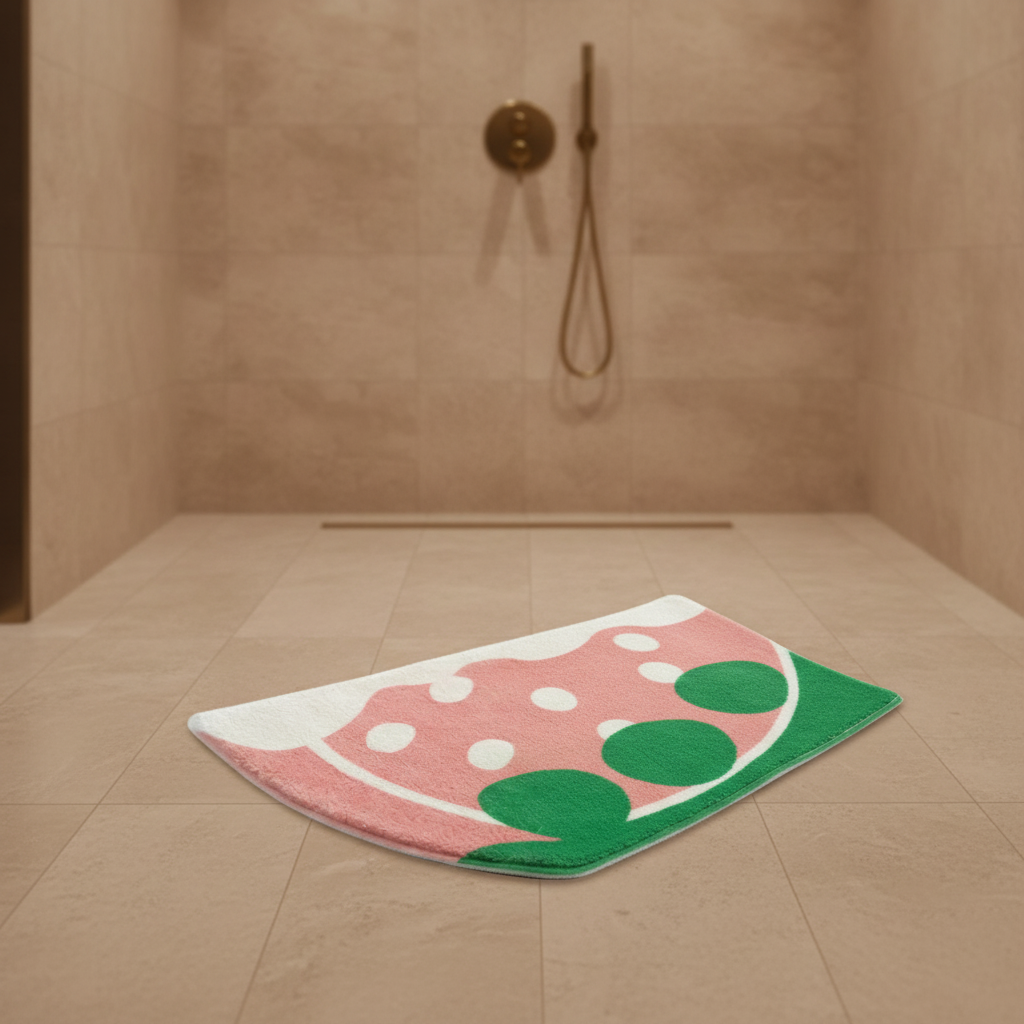 Pink Pale Bath Mat - bathroom setting