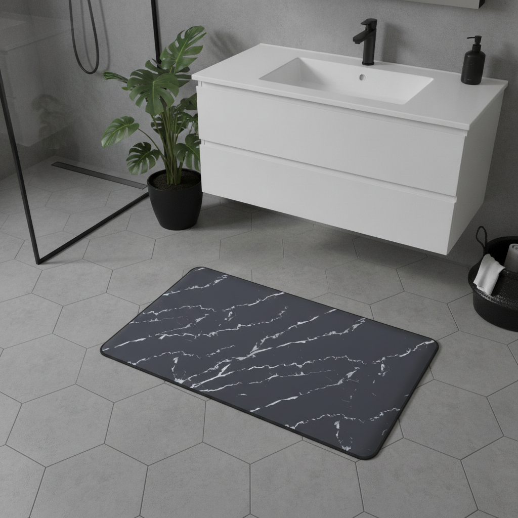 Effect Marble Bathroom Rug