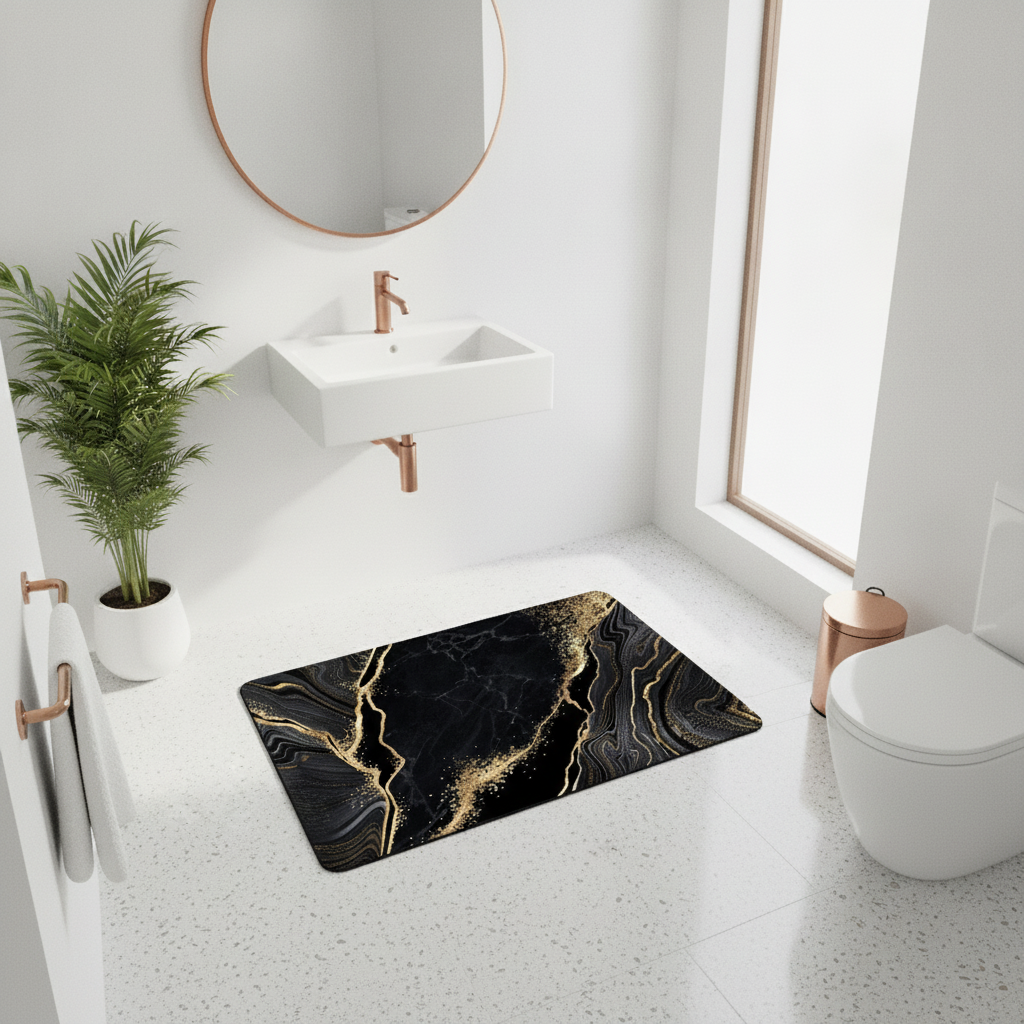 Black Gold Bath Matte