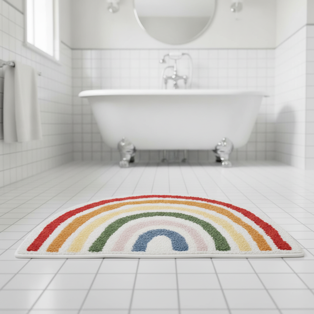 Half Circle Bathroom Rug