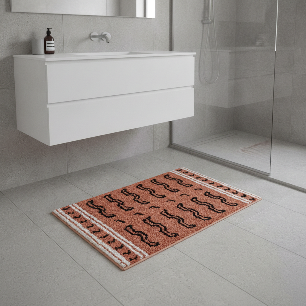 Pattern Tiger Bath Mat - close-up texture
