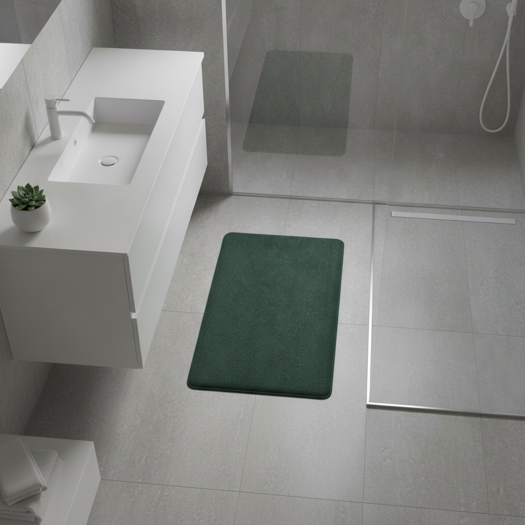 Green Wood Bath Mat