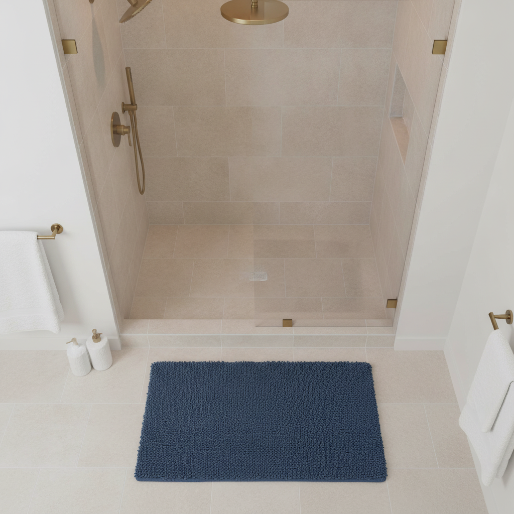 Large Blue Navy Bath Mat